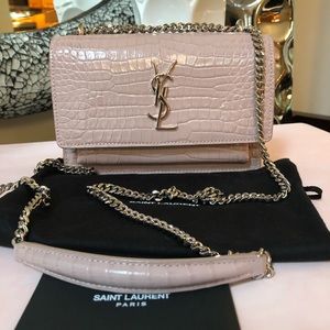 Saint Laurent Sunset leather croc embossed WOC